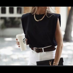 Brand new black Zara muscle tee